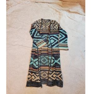 Long Aztec print sweater